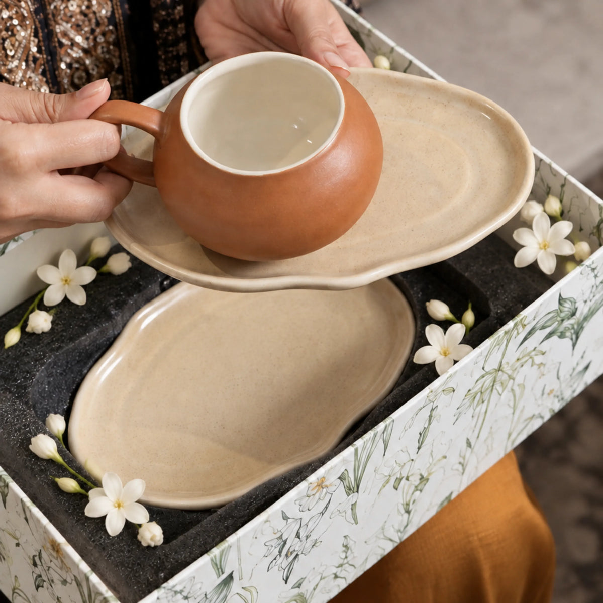 Terra Sand Cup Saucer Set