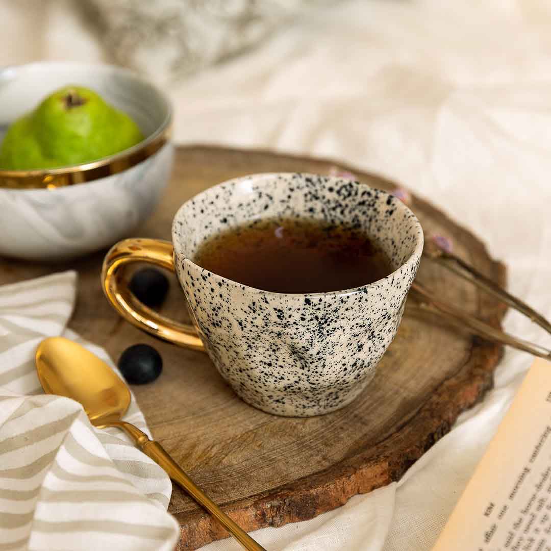 Splatter Gold Handle Cup