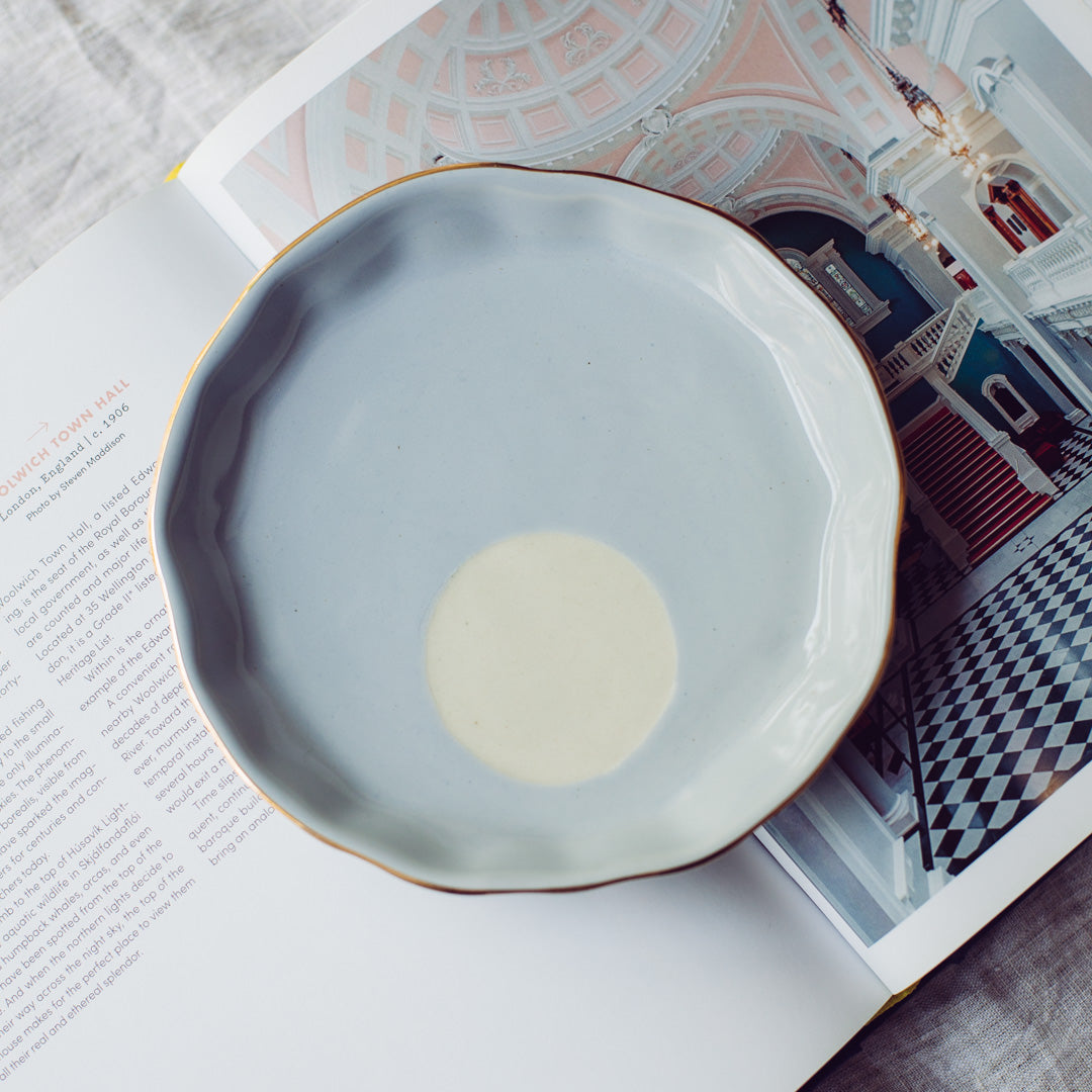 Powder Blue Ceramic Plate 6"