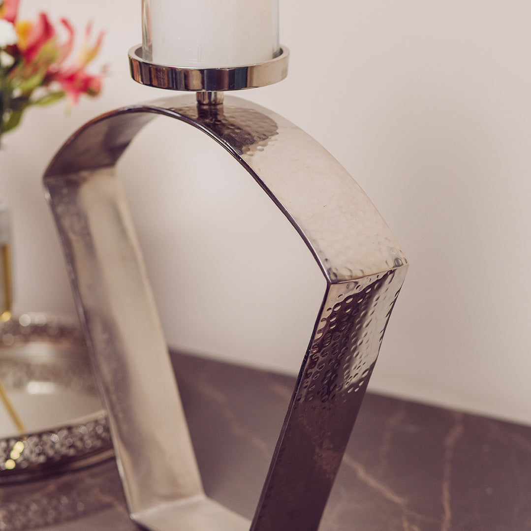 Trapez Silver Candle Stand