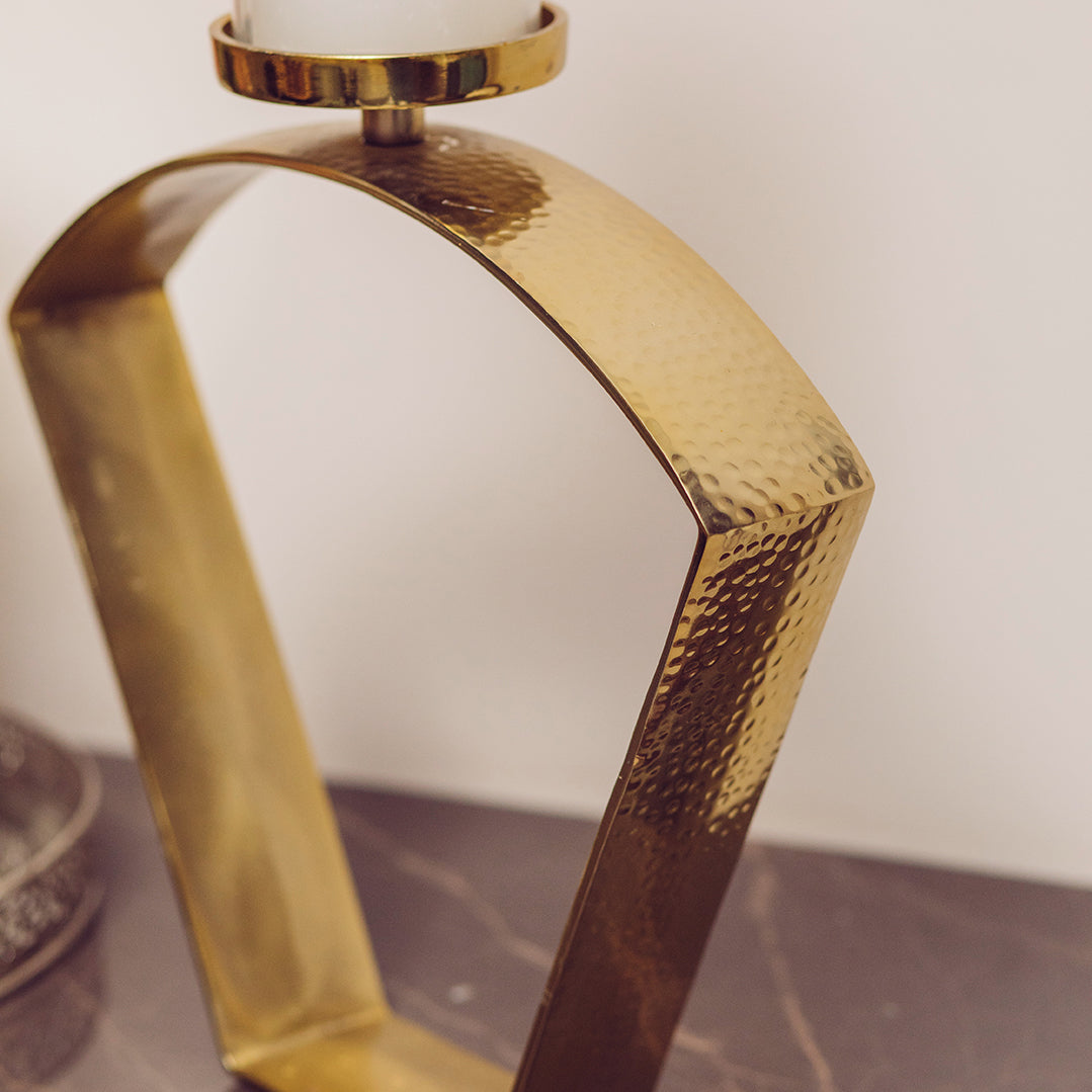 Trapez Gold Candle Stand