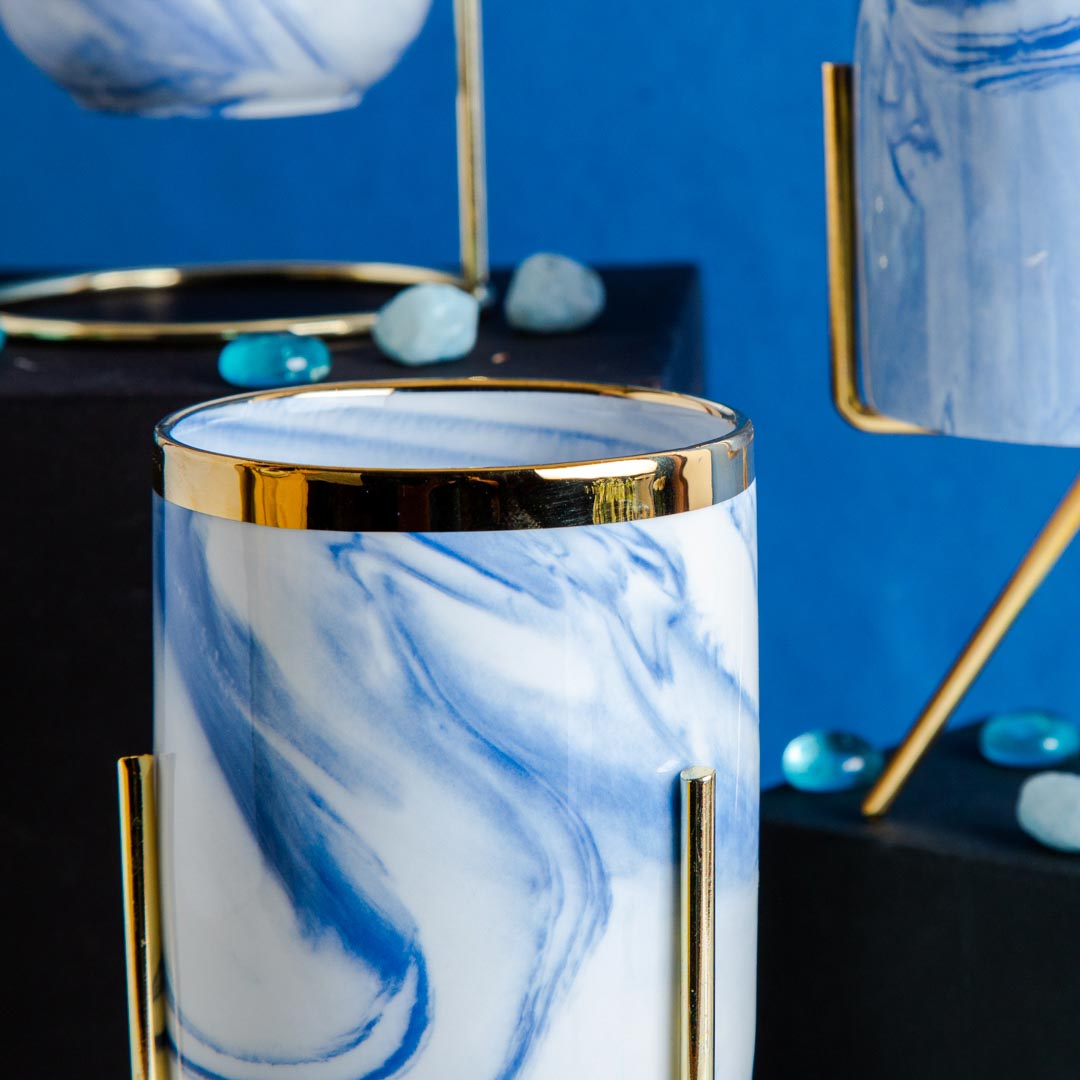 Blue Neher Planter with Stand