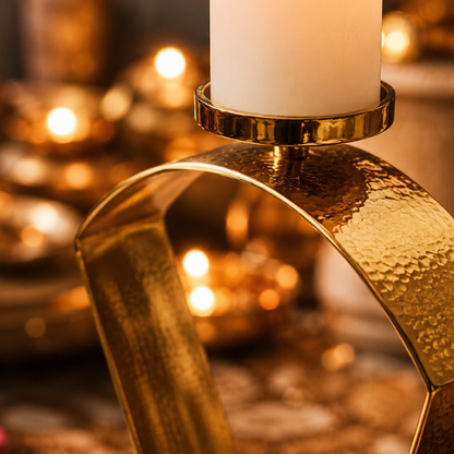 Trapez Gold Candle Stand