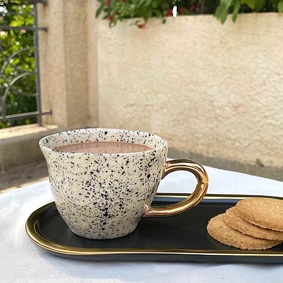 Splatter Gold Handle Cup