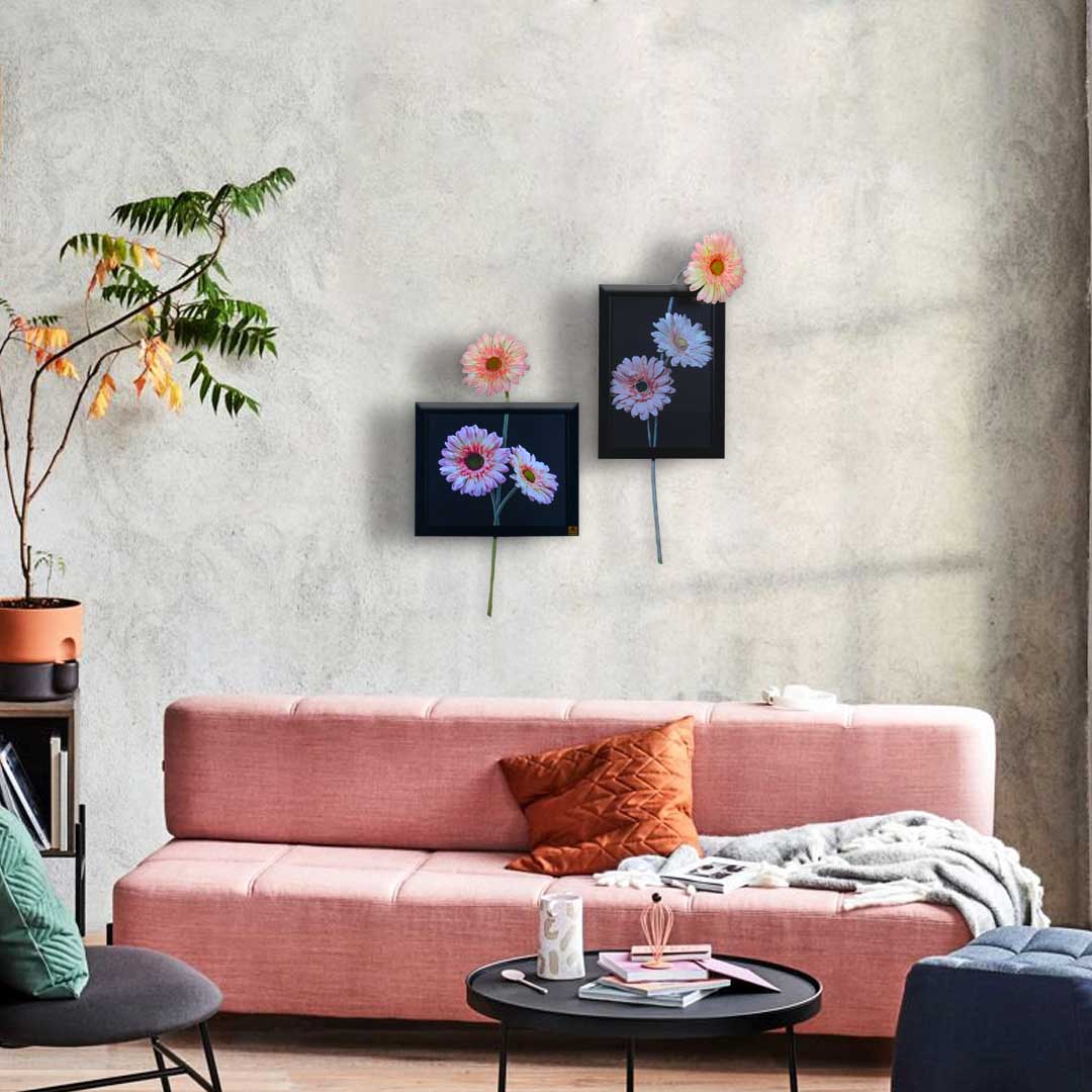 Wall Frame: Gerbera Pink (Horizontal)